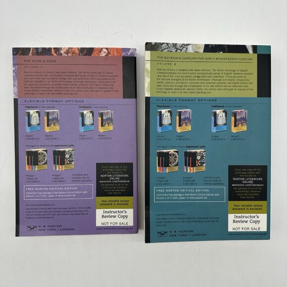 The Norton Anthology English Literature Eighth Edition - Volumes A & B Paperback - Picture 2 of 12